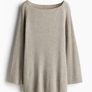 H&M Ribbed Knit Loungewear Set in Light Beige Melange